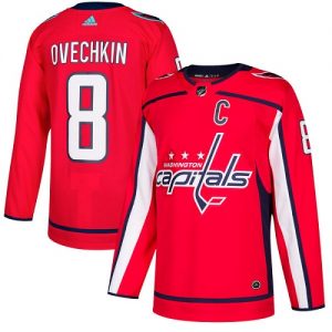 Herre NHL Washington Capitals Drakter 8 Alex Ovechkin Authentic Rød Adidas Hjemme
