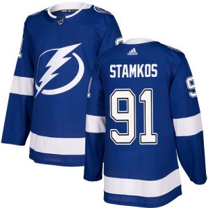 Barn NHL Tampa Bay Lightning Drakter 91 Steven Stamkos Authentic KongeBlå Adidas Hjemme