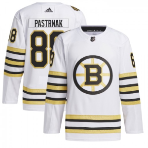 NHL Boston Bruins 100th Anniversary David Pastrnak Drakter Adidas 2023-24 hvit