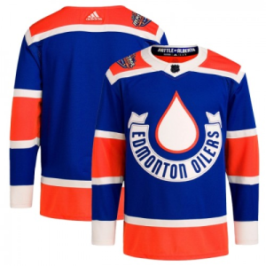 NHL Edmonton Oilers Drakter Custom Heritage Classic Adidas 2023-24 Blå