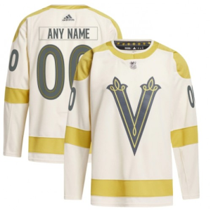 NHL Vegas Golden Knights Drakter Custom Classic Adidas 2023-24 Winter Krem